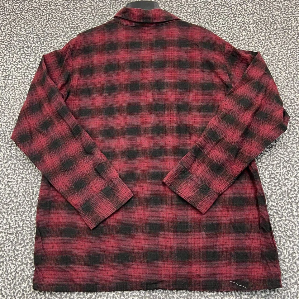 Camisa Independent Hombre XL Roja Franela a Cuadros Abotonada Manga Larga Cuello Foto 2 de 4