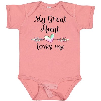 Inktastic My Great Aunt Loves Me- Heart Baby Bodysuit Family Auntie Grand Niece