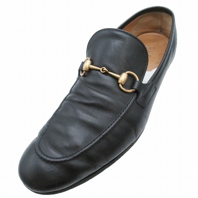 Mocassins Gucci Jordaan Horsebit embout à enfiler raccords métalliques chaussures en cuir 9,5/28,5