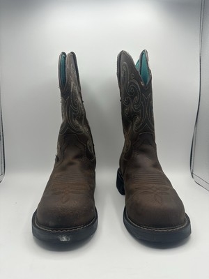 Justin Women's Steel Toe Work Boots Size 6B Waterproof Brown