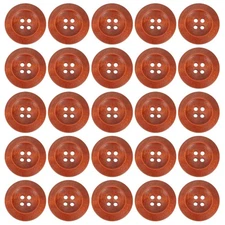 Wooden Button 1-3/16" (30mm), 80 Pcs 4 Holes Round Wood Sewing Button Red