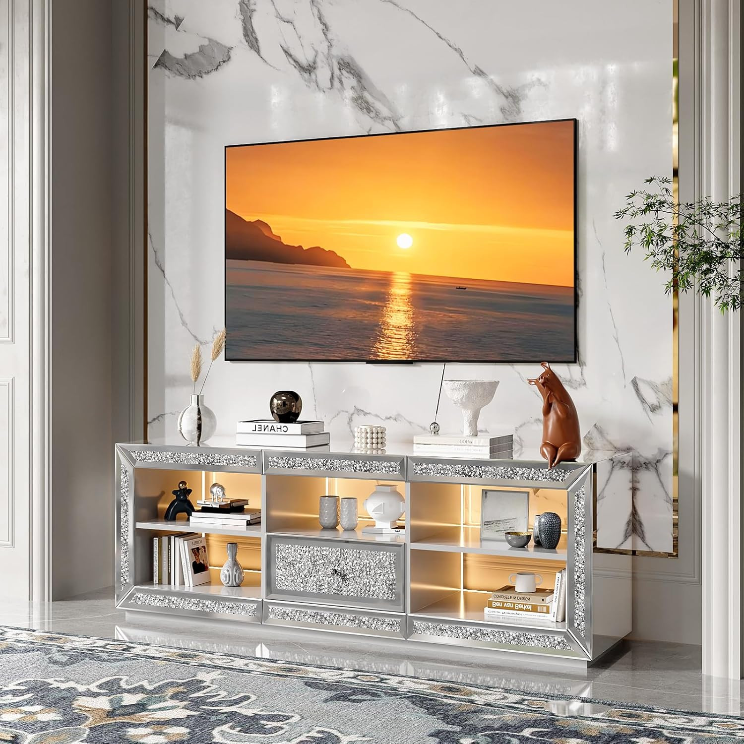 With  Led Lights For Tvs Up To 65 Inch Entertainment Center