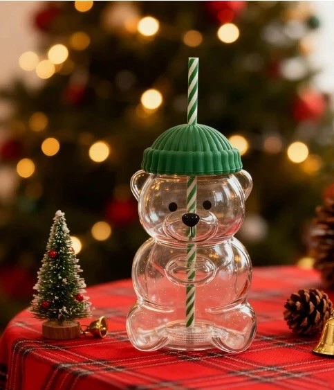 2025 Bearista BEAR Glass Jar Cold Cup Tumbler with Straw - NEW LIMITED EDITION - Image 4 of 4