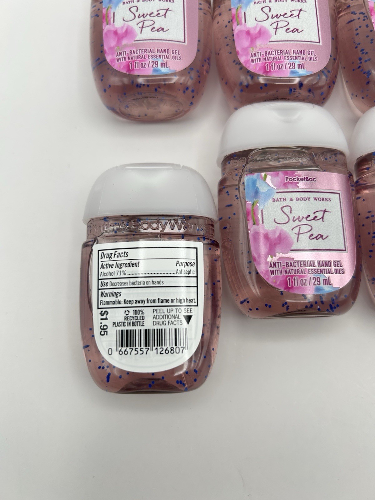 NEW 10 Pack SWEET PEA PocketBac Hand Sanitizers 1 oz Bath & Body Works Lot of 10
