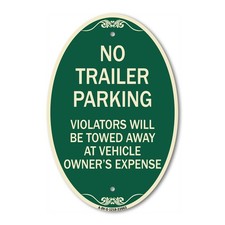 No Parking Sign No Trailer Parking Violators Will Be Towed Away at Vehicle Owner