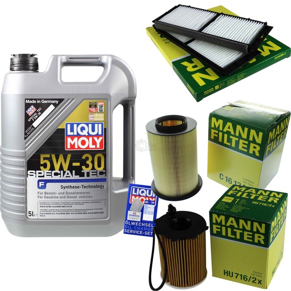 Mann Inspektionspaket 5L Liqui Moly Special Tec 5W-30 FüR Mazda 3 1.6 MZR-CD-image