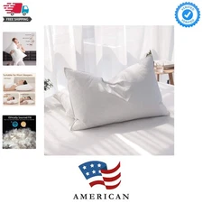 Luxury Feathers Down Pillows Standard Size Set of 2, Hotel Quality Fluffy Bed...