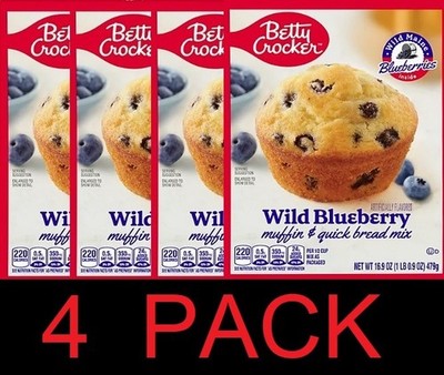 Betty Crocker Wild Blueberry Muffin & Quick Bread Mix 16.9 oz Box - 4 PACK
