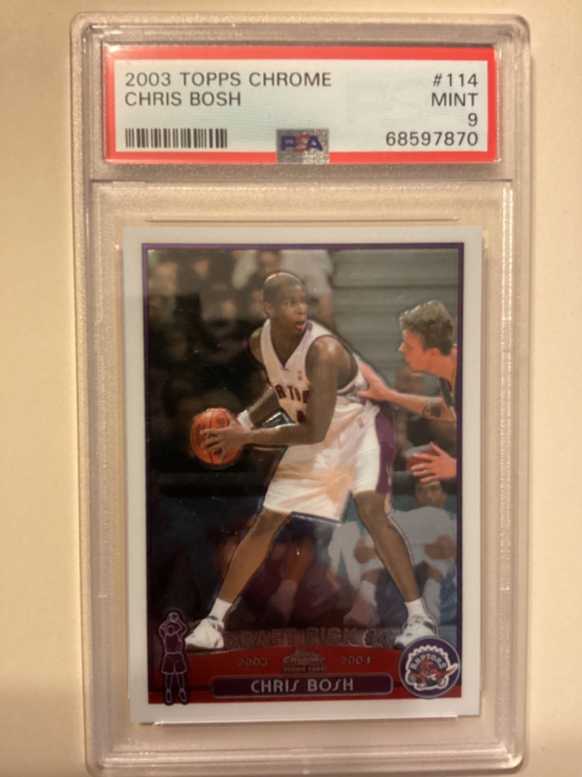 2003-04 Topps Chrome - Chris Bosh Rookie #114 (RC) Mint PSA 9