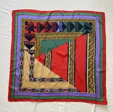 GOLDEN CAMEL Multicolor Silk Women  s Scarf Art Print 33"/34" Good Con