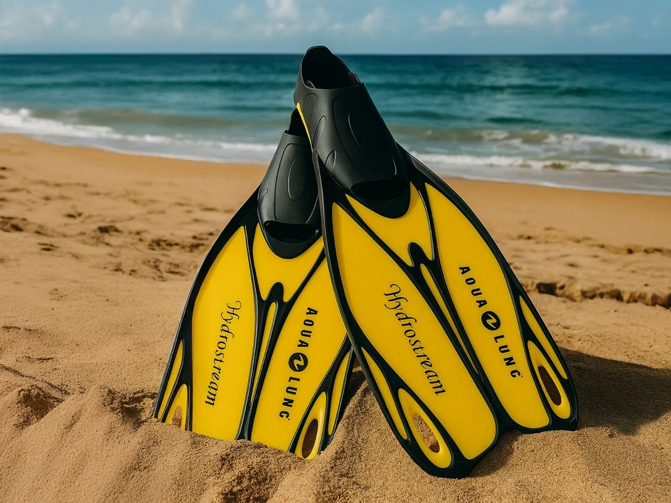 Aqua Lung Schwimmflosse Hydrostream Vollfuß Taucherflosse Schnorchelflosse Gelb - Bild 2 von 4