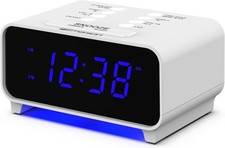 SmartSet Dual Alarm Clock Radio with AM/FM, 0.9  Blue LED Display, 4-Level Di...