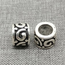 2pcs of 925 Sterling Silver Swirl Spacer Beads 6mm Hole for Bracelet