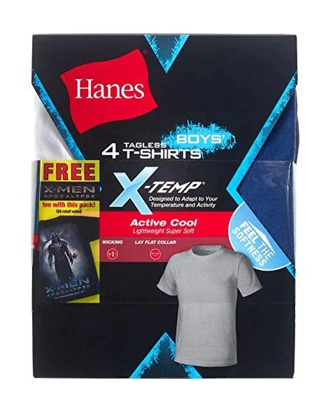 Hanes Boys X Temp Active Cool T Shirt 5 Pack Includes 1 Free Bonus