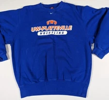Vintage UWP Platteville Wrestling Nike Sweatshirt Center Swoosh Size Medium