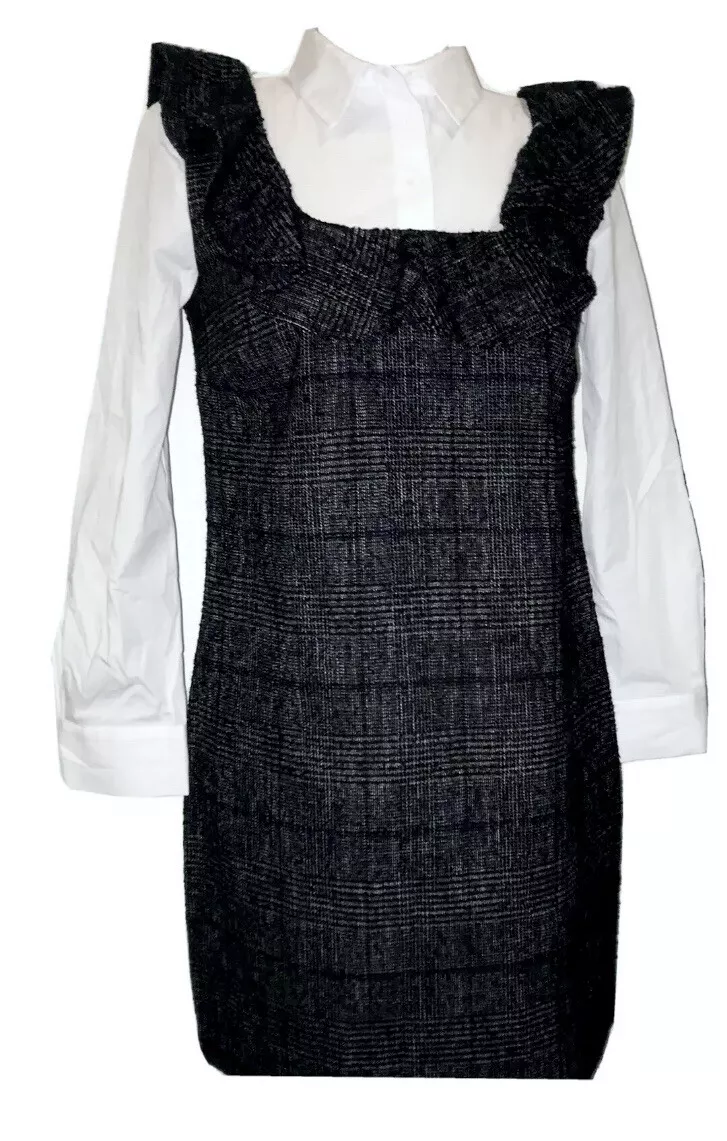 Black and white store dress blouse