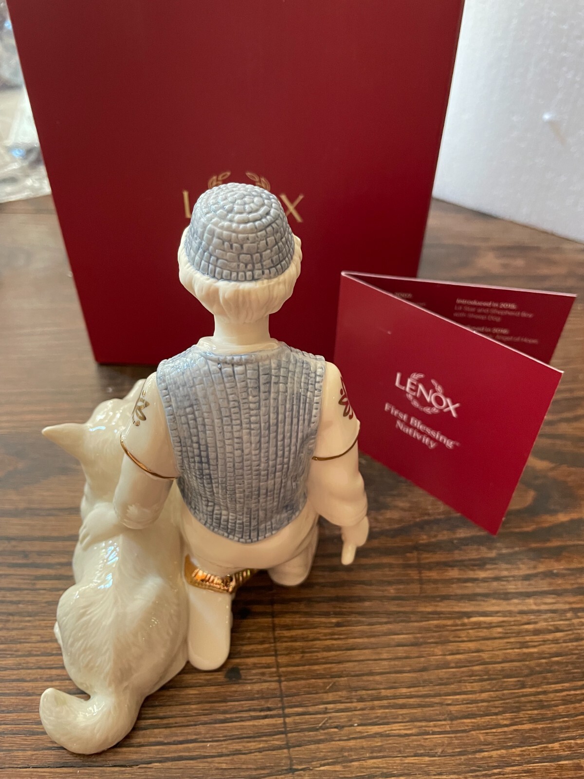 NEW IN BOX LENOX FIRST BLESSINGS NATIVITY SHEPHERD BOY W/SHEEP DOG 4