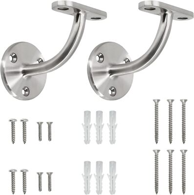 #ad Wall Mount Handrail Bracket for Stair Railing to 2quot; OD Flat Surface Square Tube $59.99