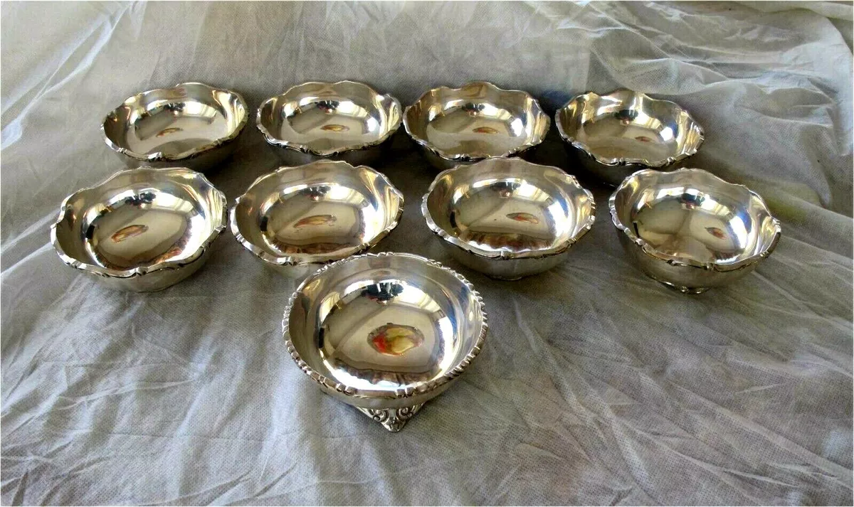 MEXICO 925 STERLING SILVER DESERT SALAD ICE CREAM BOWL x 9 1300