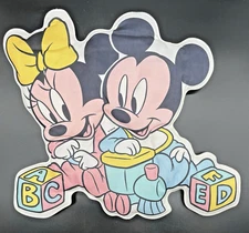 Disney Baby Mickey Minnie Fabric Puffy Stuff Soft Wall Hanging 14" x 16"