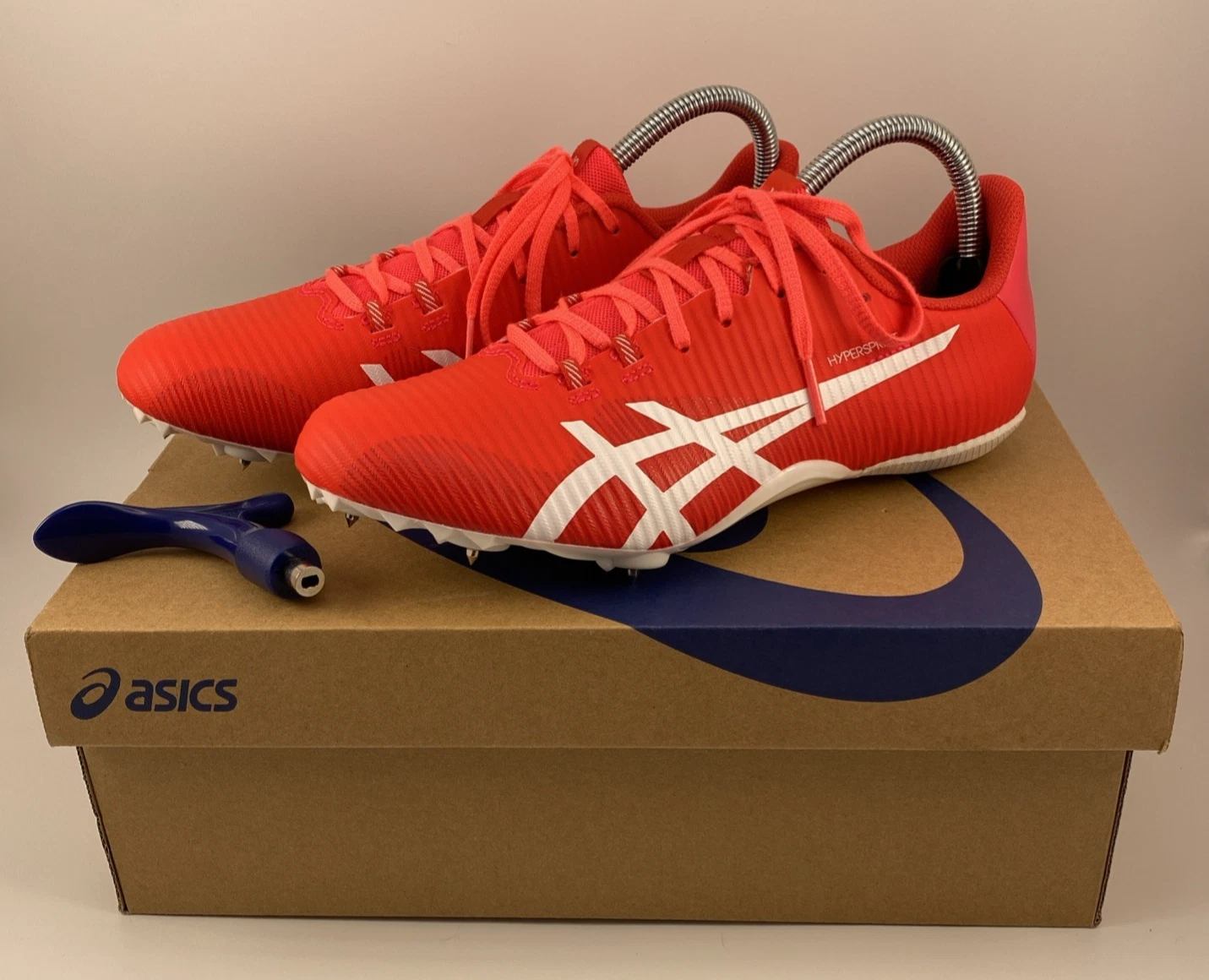 Scarpe da ginnastica ASICS Hypersprint 8 donna taglia 8 rosa diva bianco scatola