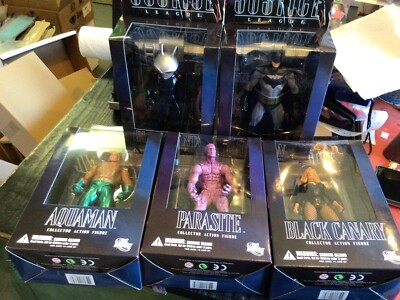 SET 5 JUSTICE LEAGUE SERIES 2 ACTION FIGURES DC DIRECT 2005 CASE FRESH! MIB!