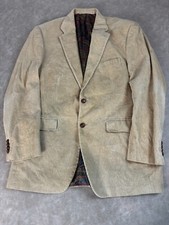 Lauren Ralph Lauren Mens 2 Button Notch Paisley Lined Tan Corduroy Blazer 45R