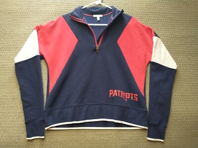 New England Patriots Sweater Women's XS Red Blue WEAR Erin Andrews Zip Ladies