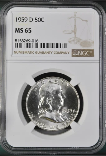 1959-D 50C  Franklin Half Dollar NGC MS65  8158269-016
