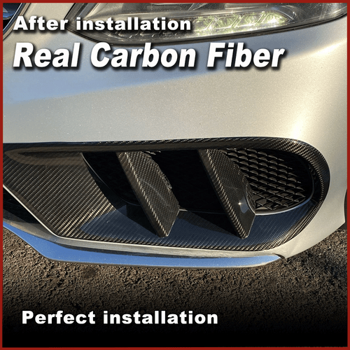 For Mercedes-Benz E Class W212 Sport REAL CARBON Fog Lamp Grill Air Vent Cover - Picture 5 of 13