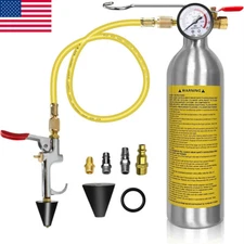 AC Flush Kit, Air Conditioner System Flush Canister Kit with Pressure Gauge