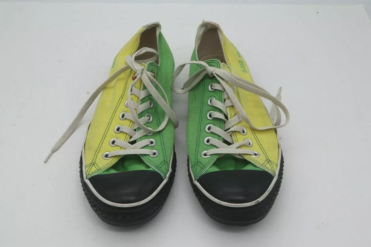 Converse All Star Low Top Sneakers Green Yellow Ducks Mens Size 10
