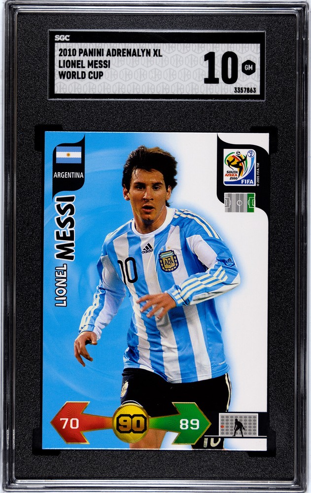 Panini Soccer Card Lionel Messi Base Adrenalyn XL World Cup 2010 SGC 10 Gem Mint