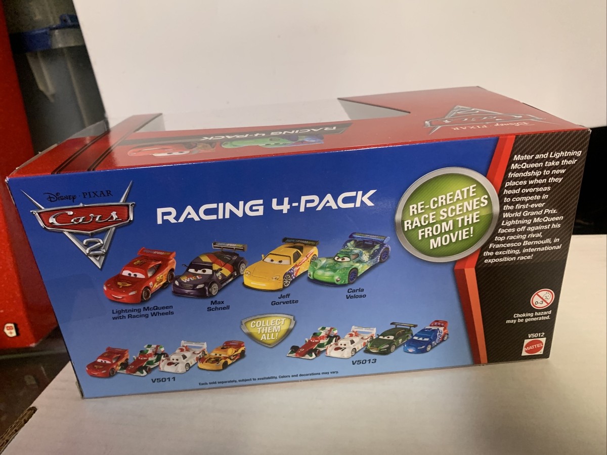 DISNEY PIXAR CARS 2 RACING 4PACK :KARLA VELOSO, McQUEEN, JEEF GORVETTE, SCHNELL | eBay DISNEY PIXAR CARS 2 RACING 4PACK :KARLA VELOSO, McQUEEN, JEEF GORVETTE, SCHNELL | eBay