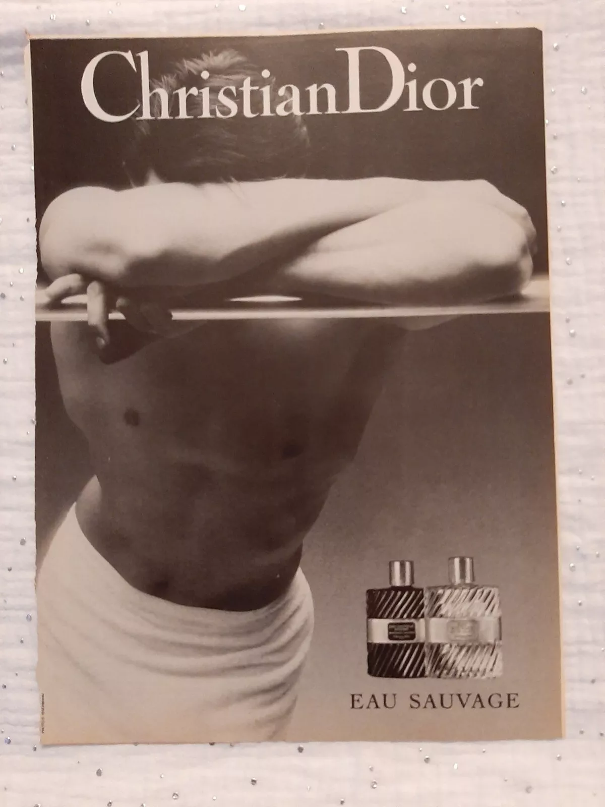 Publicité papier Parfum. Perfume Ad C. Dior Eau Sauvage de 1989