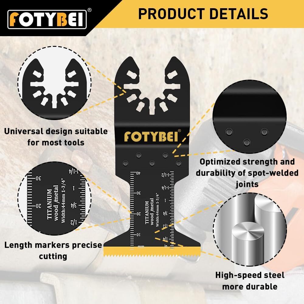 Professional 5-Piece Titanium Oscillating Multi-Tool Blade Kit