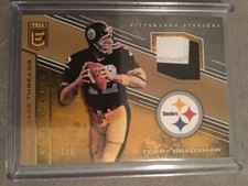 TERRY BRADSHAW 2017 DONRUSS ELITE THROWBACK THREADS PATCH 1/5 PITTSBURGH STEELER