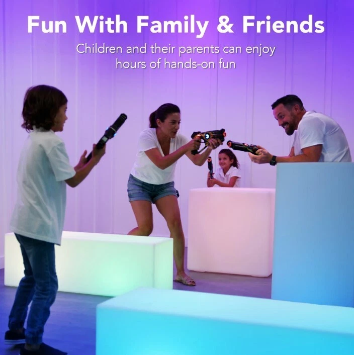 Juego de 4 blásteres de etiquetas láser recargables que no se necesitan chalecos con estación de acoplamiento, 4 lb Foto 4 de 4