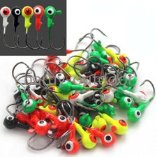 100 Pack 1/4 1/8 1/16 1/32 oz Lead Jig Head Fishing Hooks Jigs For Bass/Crappie
