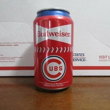 Chicago Cubs Baseball 2020 Throwback Design Budweiser empty 12oz beer can