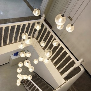 Stair Chandelier Led Ceiling Light Glass Lighting Fixtures Modern