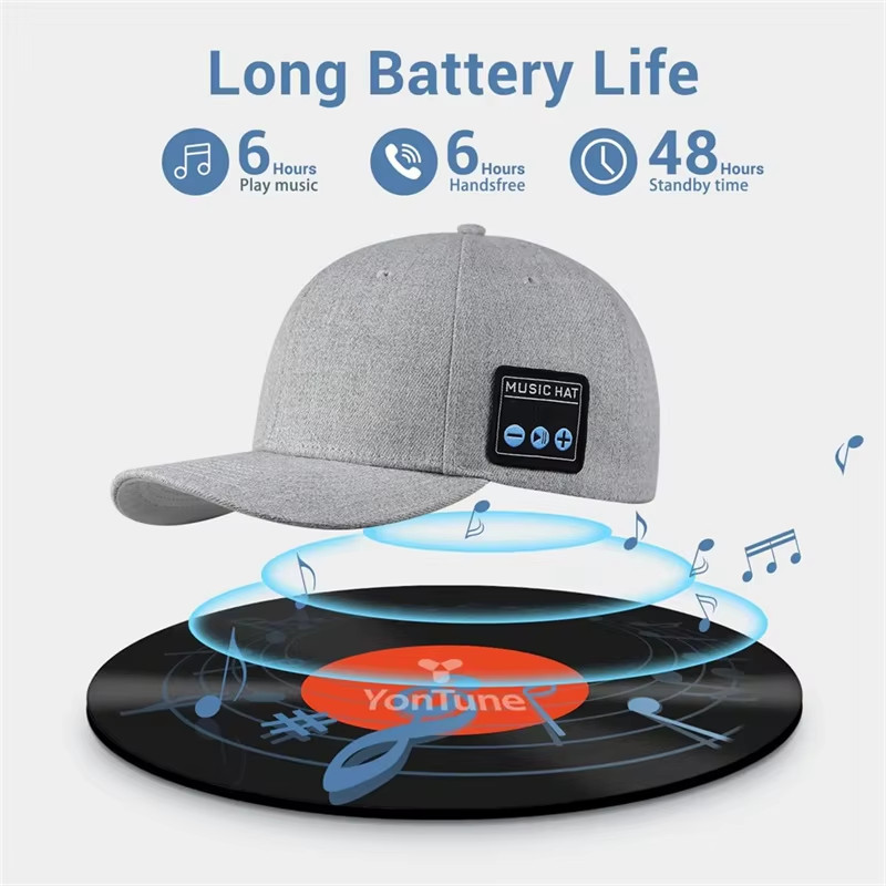Chapeau d'extérieur multifonctionnel avec haut-parleurs Bluetooth et écouteurs sans fil été