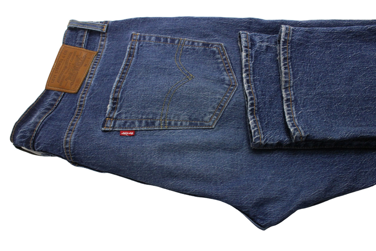 Levi's Premium Big E Jeans Mens W34/L32 Whiskers Dark Denim Casual Zip Faded thumbnail 5