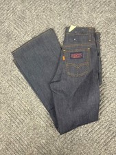 Vintage 70s Levis Husky Bell Bottom Jeans Boys 24x27 Dark Wash Kids NOS