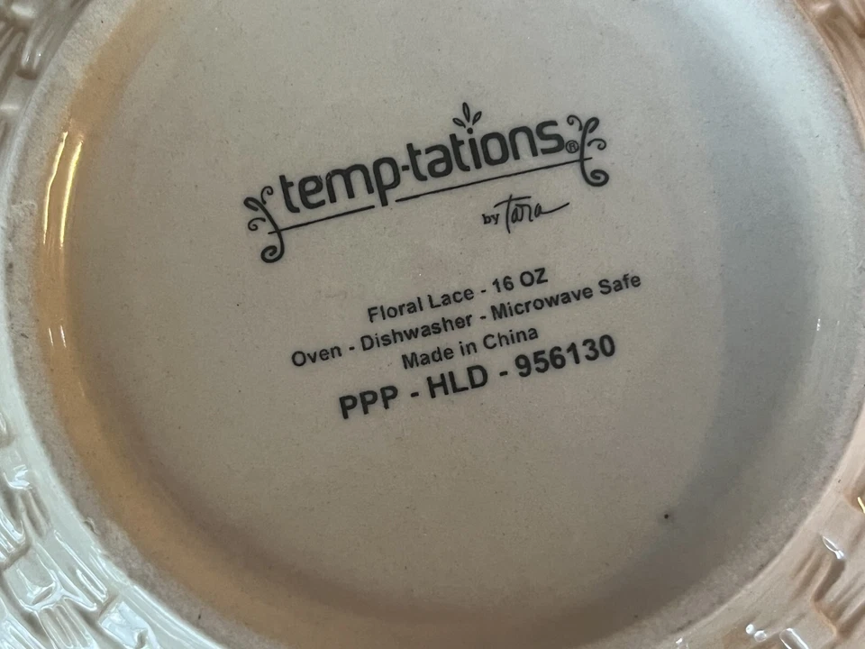 Juego de 7 Tentaciones Encaje Floral 16 Oz. Cuencos de helado de cereal tejido de cesta roja Foto 4 de 4