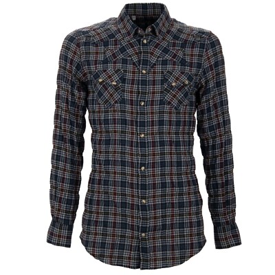 DOLCE & GABBANA Western Stil Karriertes Druckknopf Hemd Jacke Blau 37 XXS