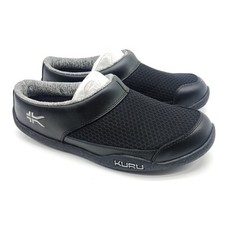 New Kuru Draft Womens Sz 6.5-10 Black Mesh Knit Slip-On Clog Mule Slippers Shoes