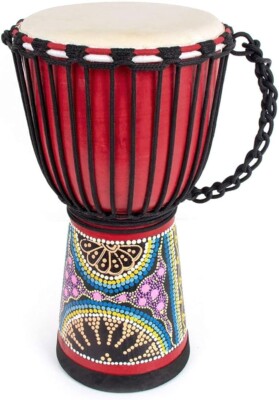 Tambor de mano africano Djembes de 8'' con piel de cabra estándar de caoba.neuvo.