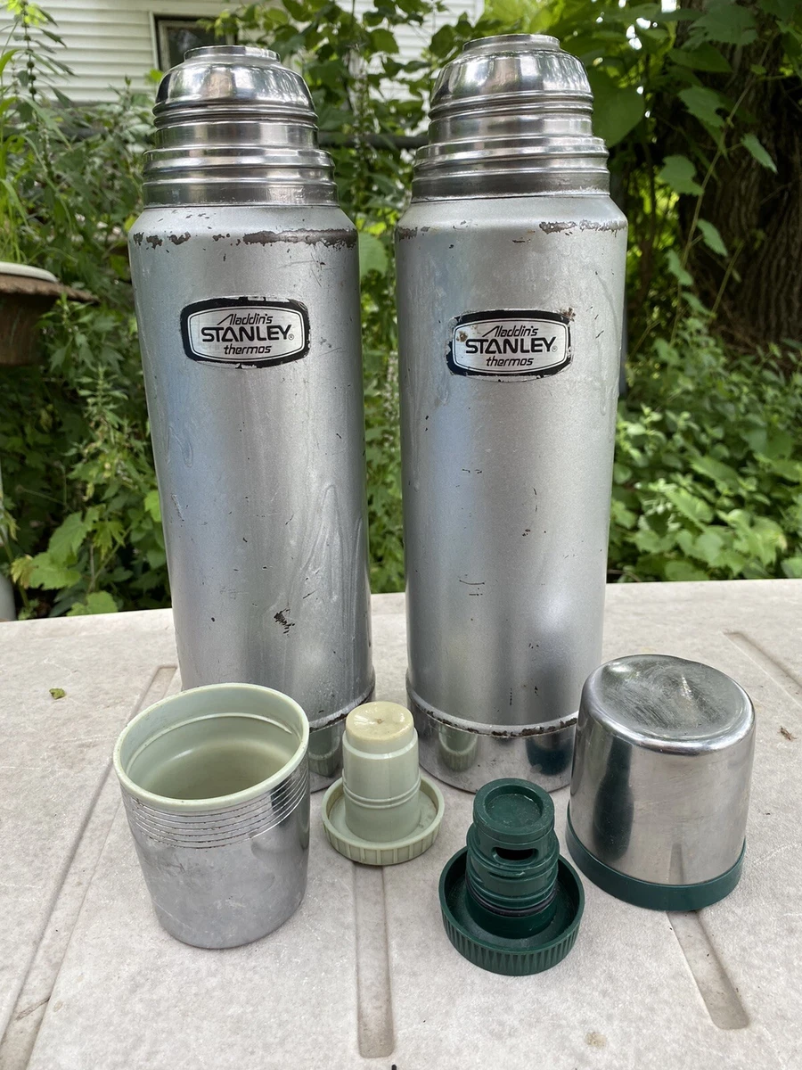 2 Set Vintage Aladdin's Stanley Thermos Steel 32 oz No A-944C Made In USA  *read*