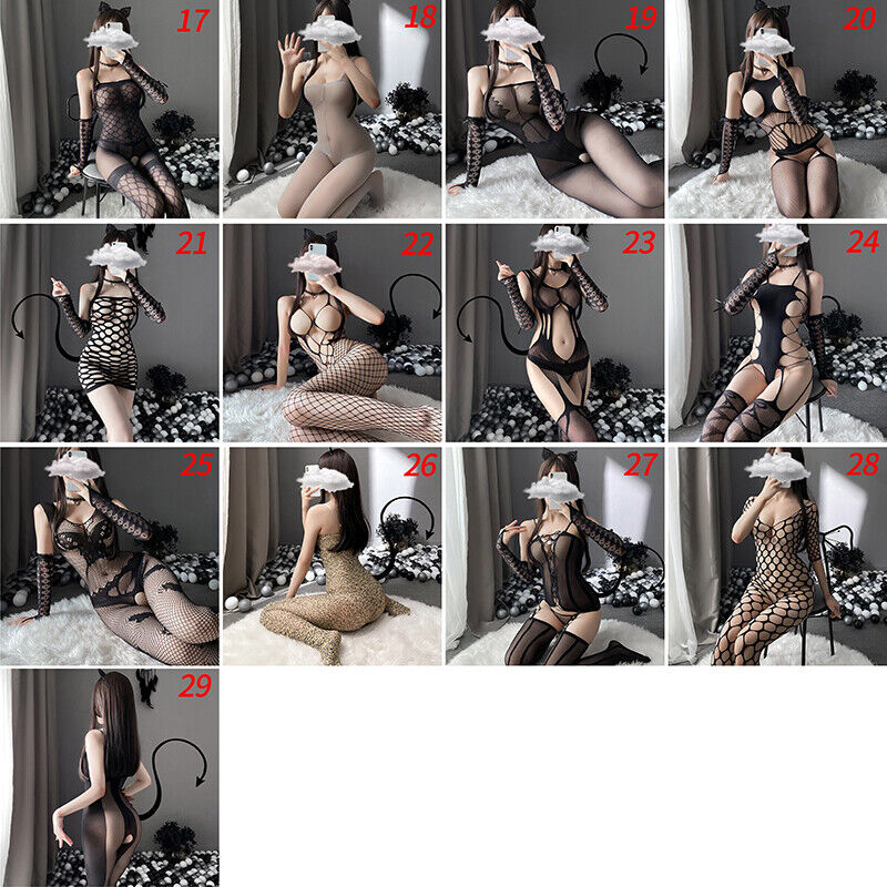 Sexy Damen-Dessous Fischernetz Body Strumpf Netz Nachtwäsche Unterwäsche - Bild 9 von 53
